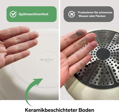 Redchef Keramikpfanne 20cm+24cm+28cm Induktion beige