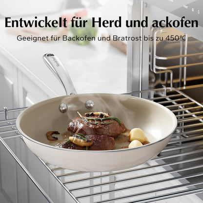 Keramikpfannenset Induktion Bratpfanne 28 cm 24 cm 20 cm PTFE-frei PFAS-frei