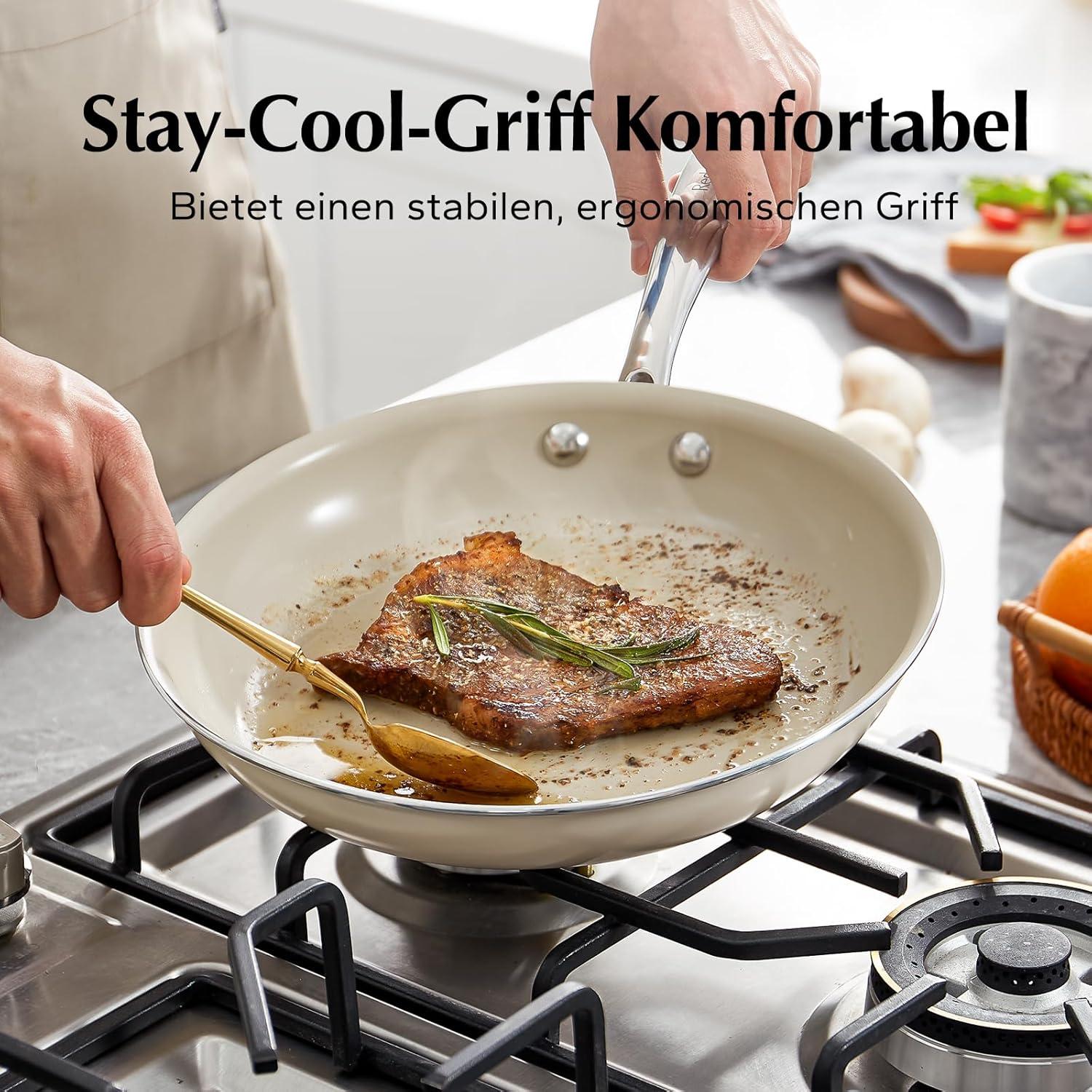 Keramikpfannenset Induktion Bratpfanne 28 cm 24 cm 20 cm PTFE-frei PFAS-frei