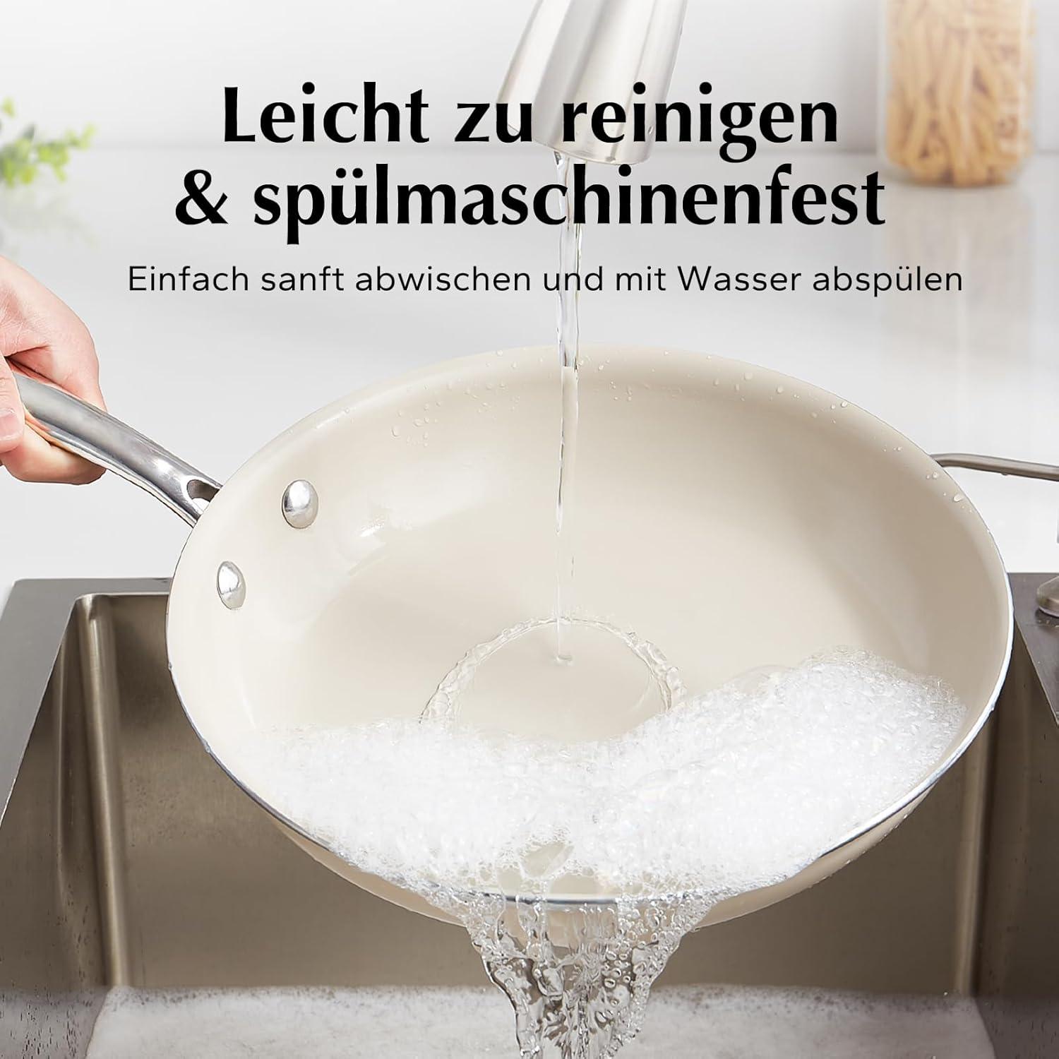Redchef Keramikpfanne 20cm+24cm+28cm Induktion beige