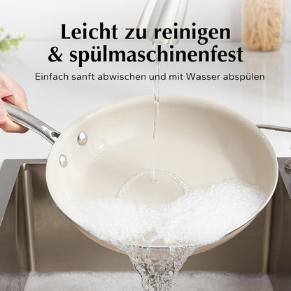 Redchef Keramikpfanne 20cm+24cm+28cm Induktion beige
