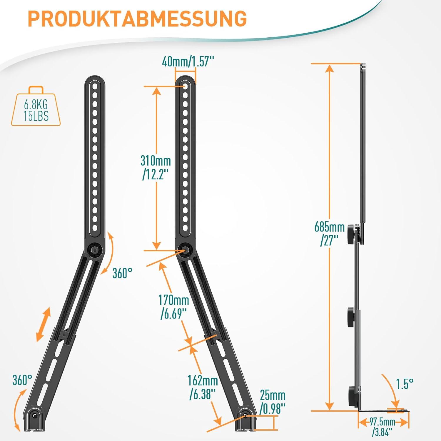 Soundbar TV Halterung bis 6.8 kg werkzeuglos verstellbar EV5010