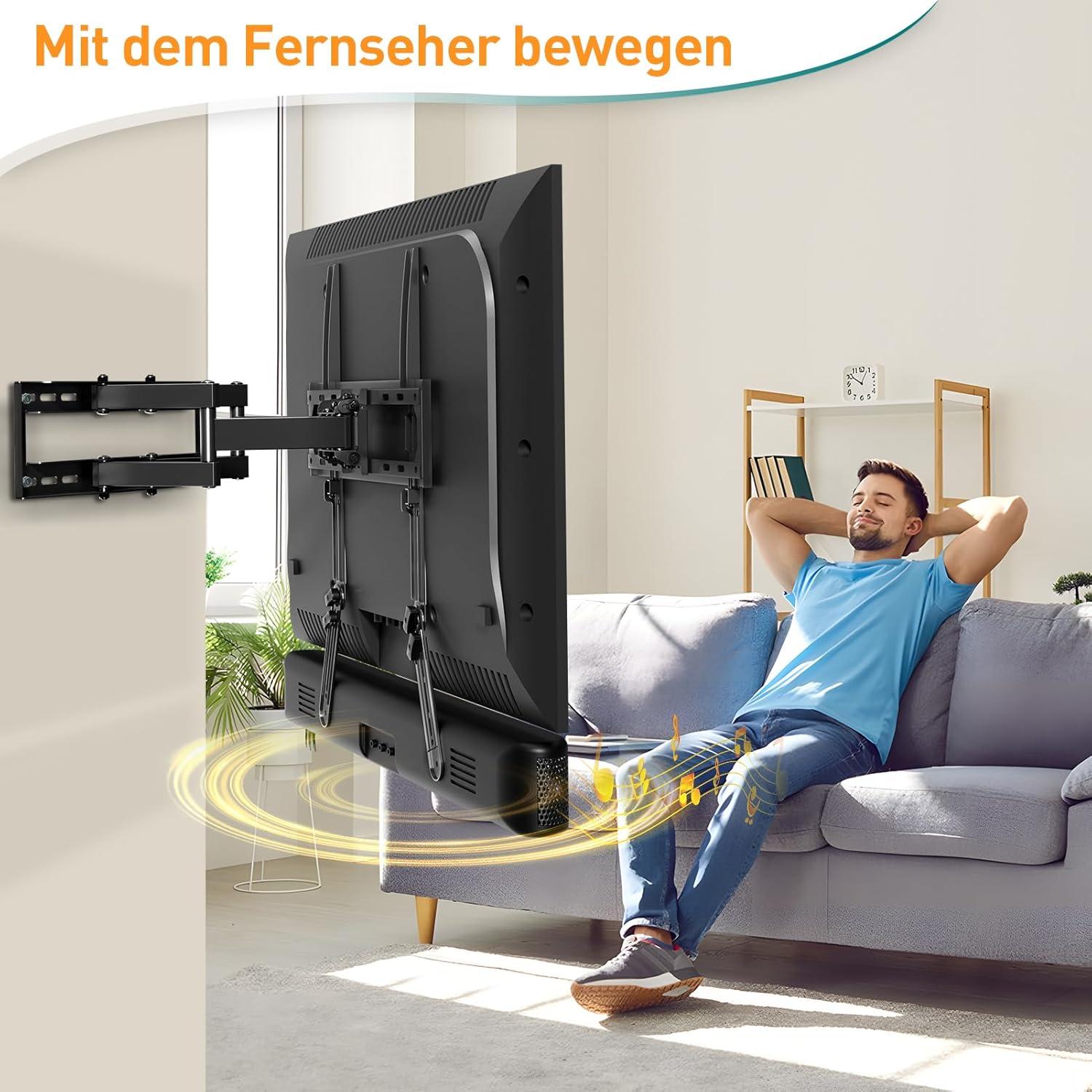 ELIVED Soundbar Halterung bis 6.8kg, werkzeuglos verstellbar, abnehmbare Verlängerungsarme EV5010
