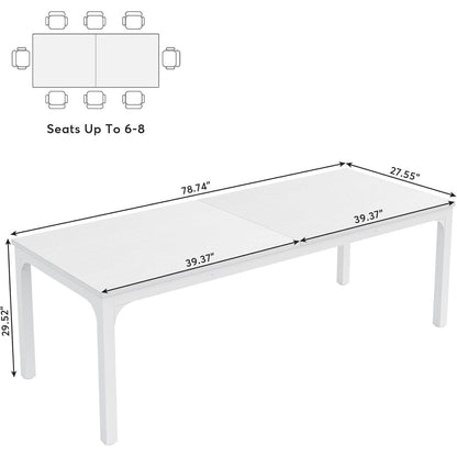 Industrietisch Esstisch 200x70cm für 6-8 Personen Weiß