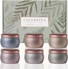 Duftkerzen Geschenkset 6x110g Sojawachs Natürlich Langanhaltend