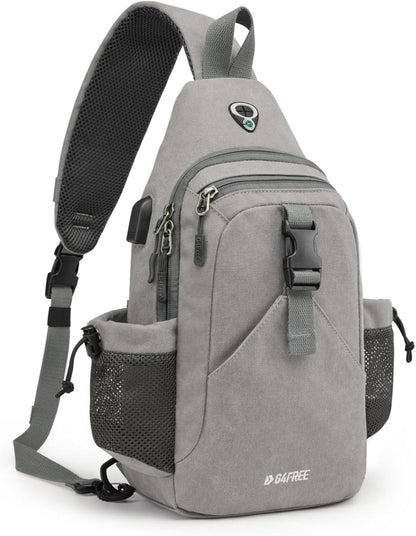Canvas Brusttasche Sling Bag für Reise Wandern Klettern