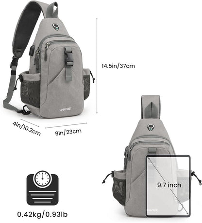 Canvas Brusttasche Sling Bag für Reise Wandern Klettern