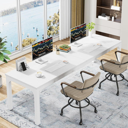 Doppelter Schreibtisch 200x70cm – Weißer Arbeitstisch für Home Office