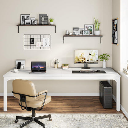 Doppelter Schreibtisch 200x70cm – Weißer Arbeitstisch für Home Office