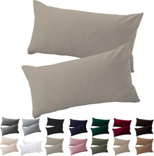 Kissenbezug 40x80 2er Set Mikrofaser Natur bügelfrei Reißverschluss