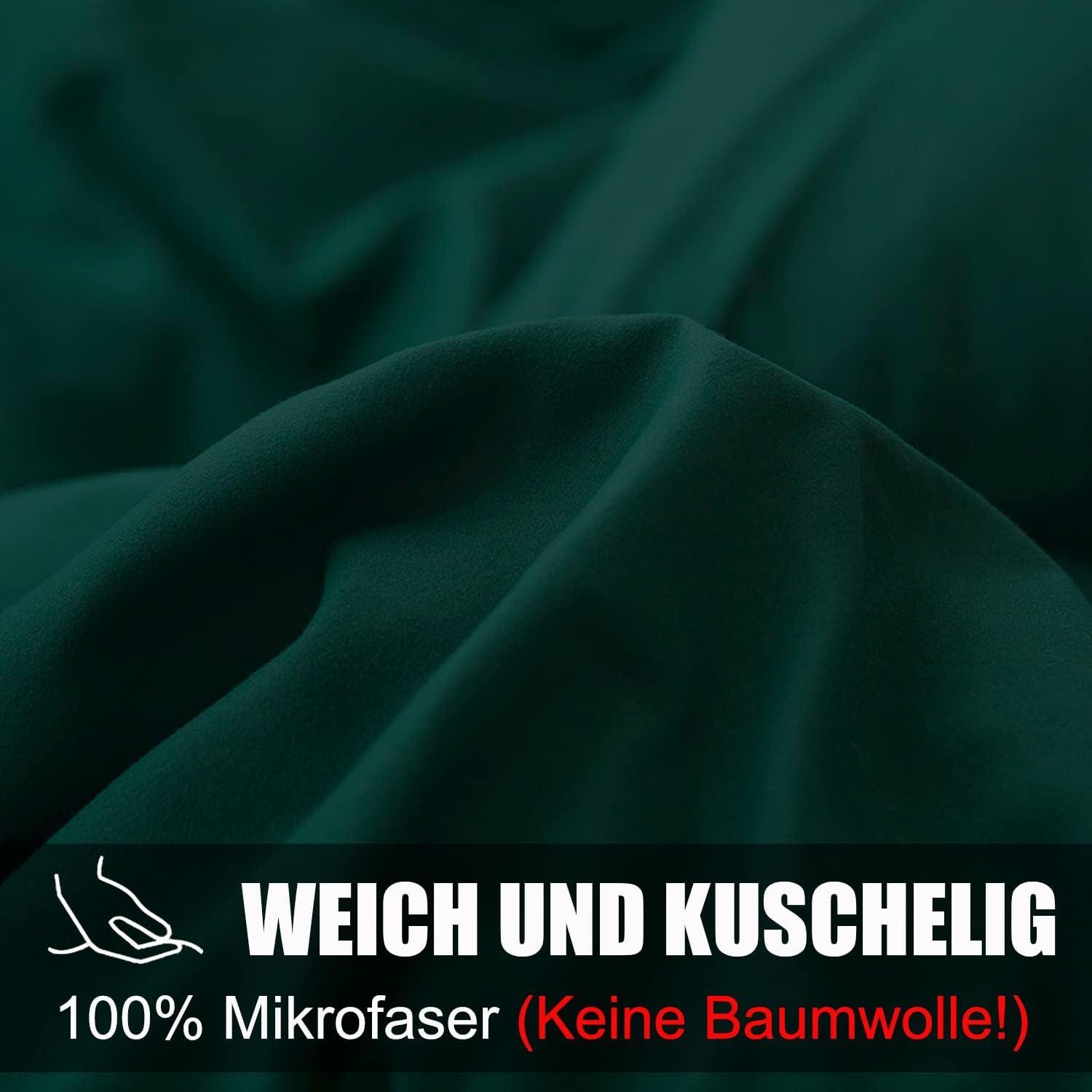 Kissenbezug Set 40x40 Dunkelgrün Mikrofaser Reißverschluss