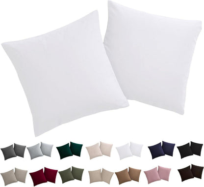 Kissenbezug Set 50x50 100% Mikrofaser weiß mit Reißverschluss