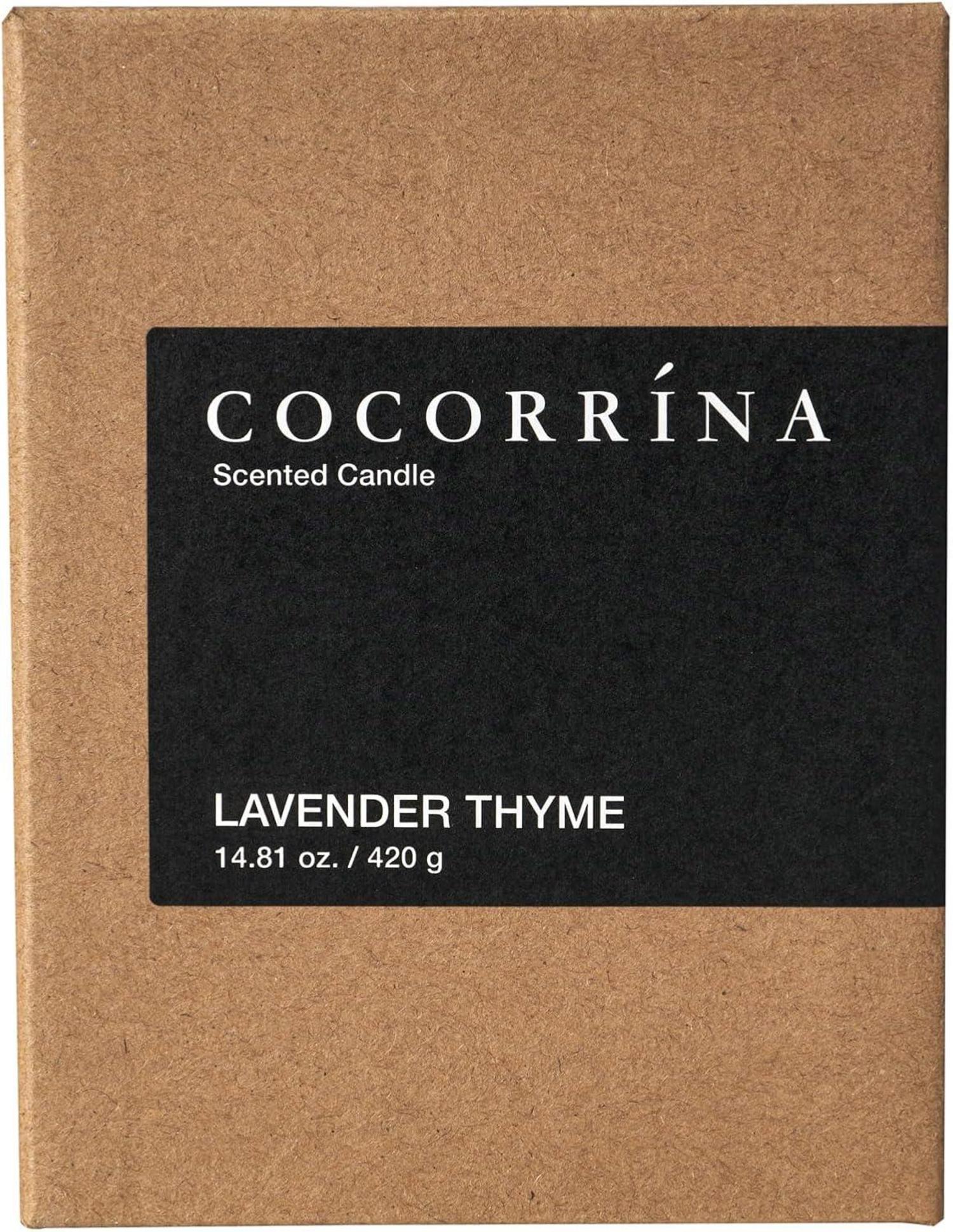 Cocorrína Candle Duftkerze Lavendel-Thymian 2 Dochte 46 Stunden Brenndauer 420g