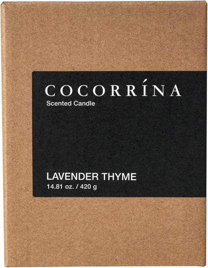 Cocorrína Candle Duftkerze Lavendel-Thymian 2 Dochte 46 Stunden Brenndauer 420g