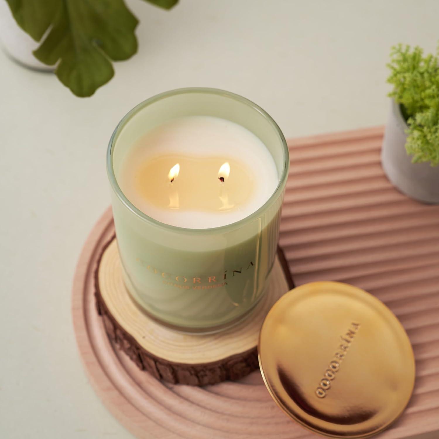 Cocorrína Candle Zitrus-Eisenkraut Duftkerze 46 Stunden 2 Dochte 420g
