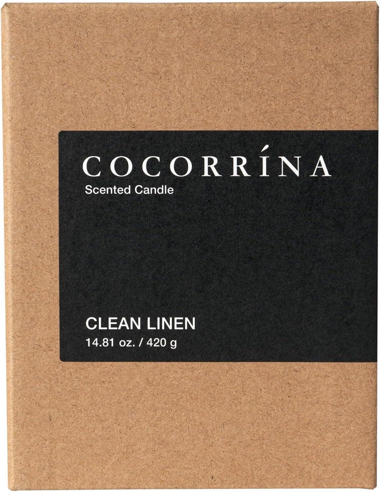 Duftkerze Cocorrína Saubere Leinen - 46h Brenndauer 2 Dochte 420g