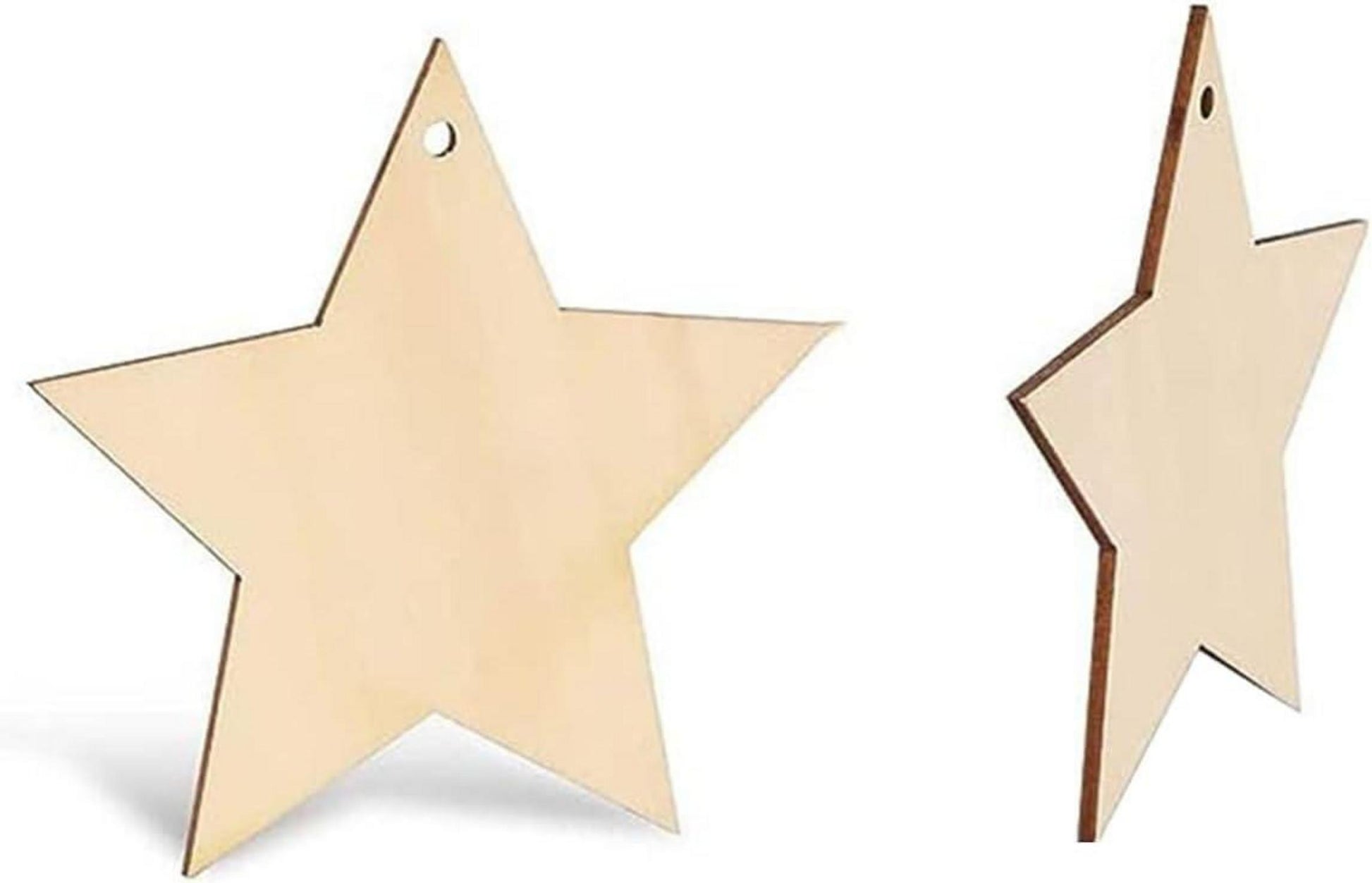 36er Set Holzsterne Weihnachtsbaumschmuck zum Basteln & Bemalen