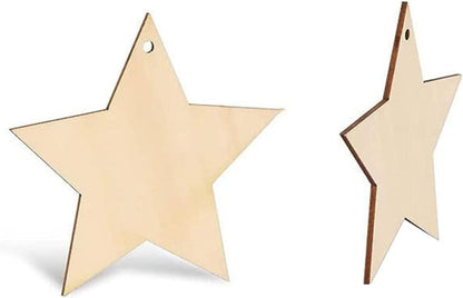 36er Set Holzsterne Weihnachtsbaumschmuck zum Basteln & Bemalen