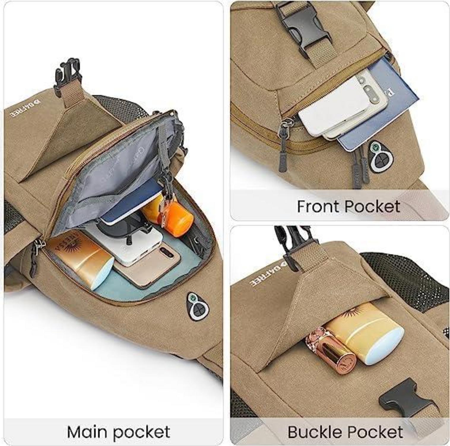 Leichte G4Free Canvas Brusttasche Sling Bag für Wandern Reise