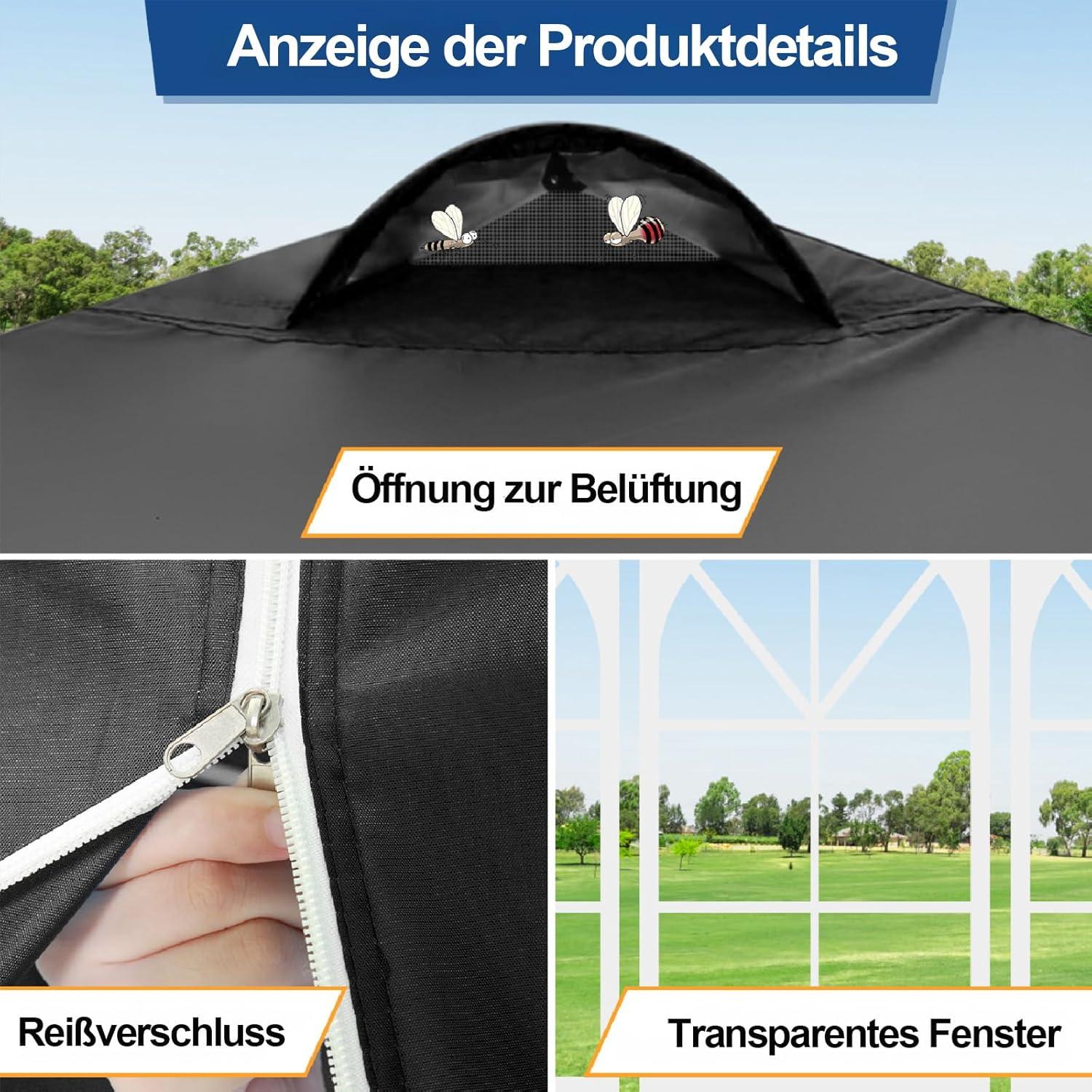 COBIZI Pavillon 3x3 UV 50+ Faltpavillon Wasserdicht Stabil Winterfest 4