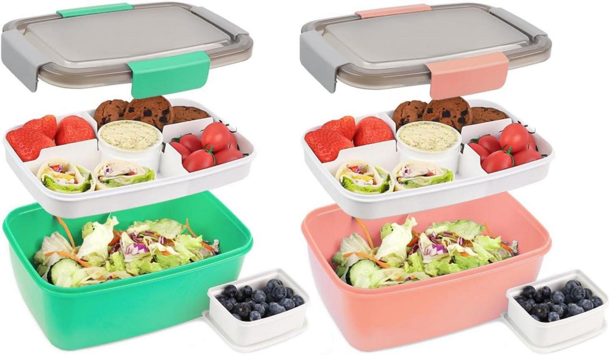 Bugucat Lunchbox Erwachsene 2000ML 2 Set Salatbox Bento Box mit