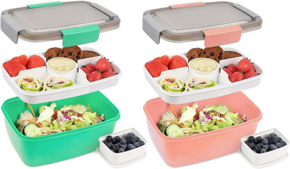 Bugucat Lunchbox Erwachsene 2000ML 2 Set Salatbox Bento Box mit
