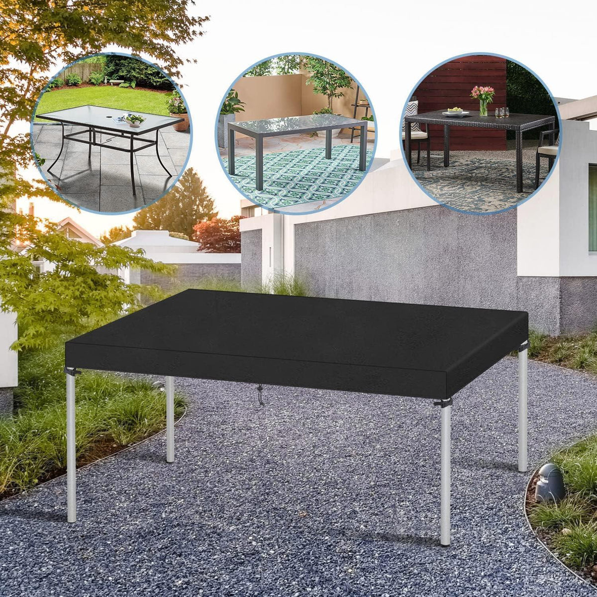 Wasserdichte Gartentisch Abdeckhaube 160x90cm Rechteckig