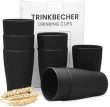 Bugucat Trinkbecher Set - 8er Pack 280ml Schwarz