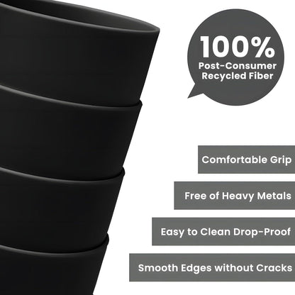 Bugucat Trinkbecher Set - 8er Pack 280ml Schwarz