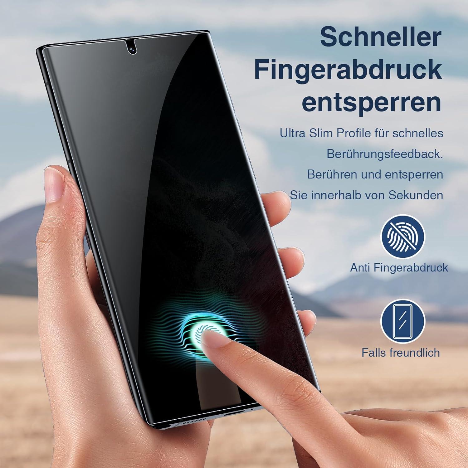 Samsung Galaxy S22 Ultra Schutzfolie Schwarz Sichtschutz 5G