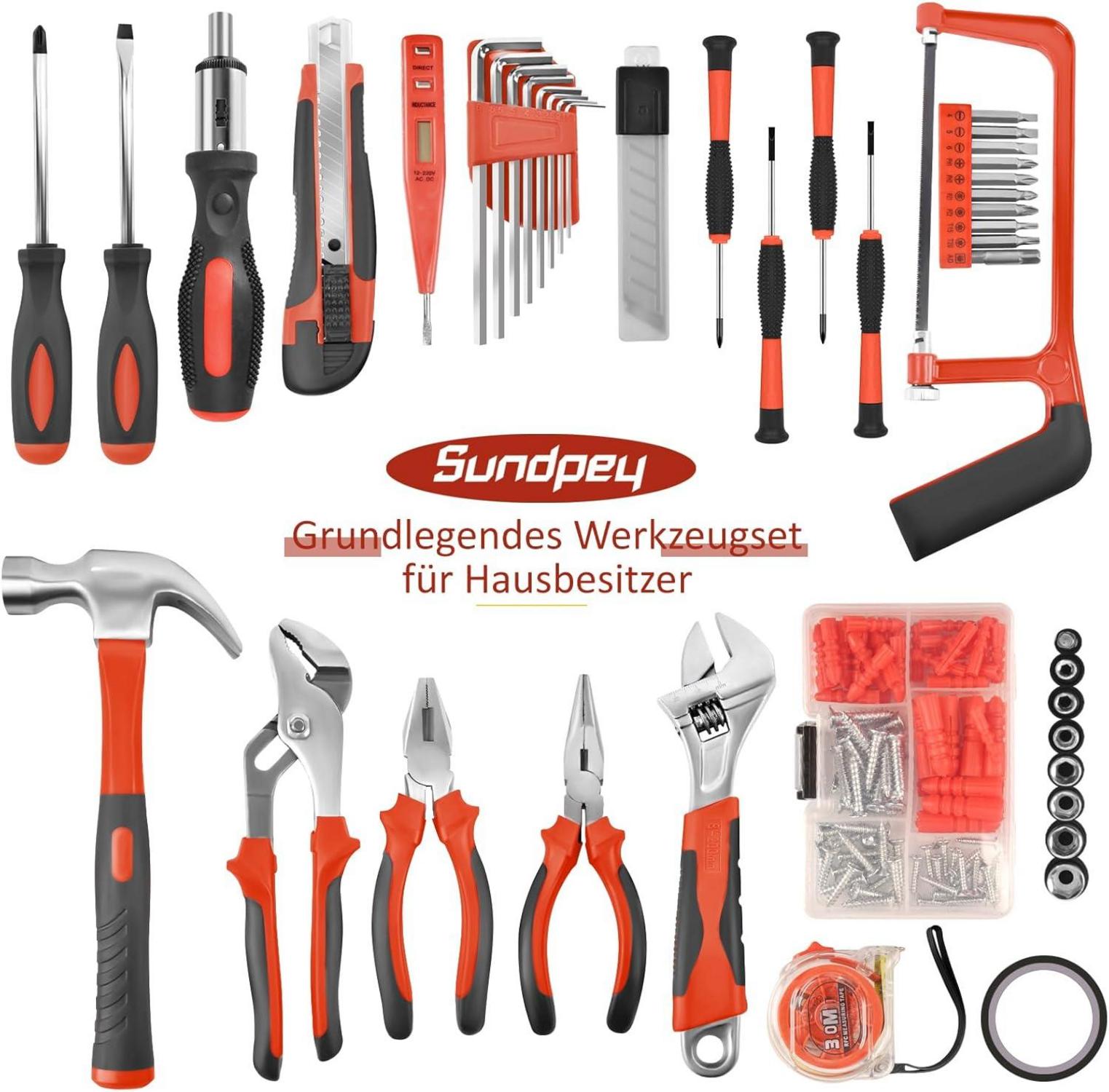 Sundpey Werkzeugkoffer Profi 148tlg Haushaltswerkzeug Set