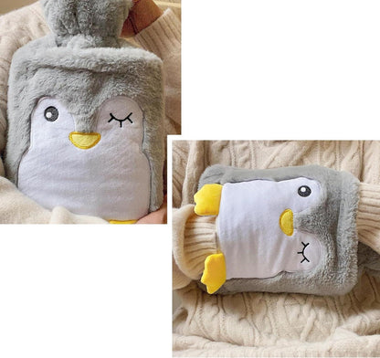 Wärmflasche mit Bezug 2L Tiermotiv für Bauch/Rücken/Footer