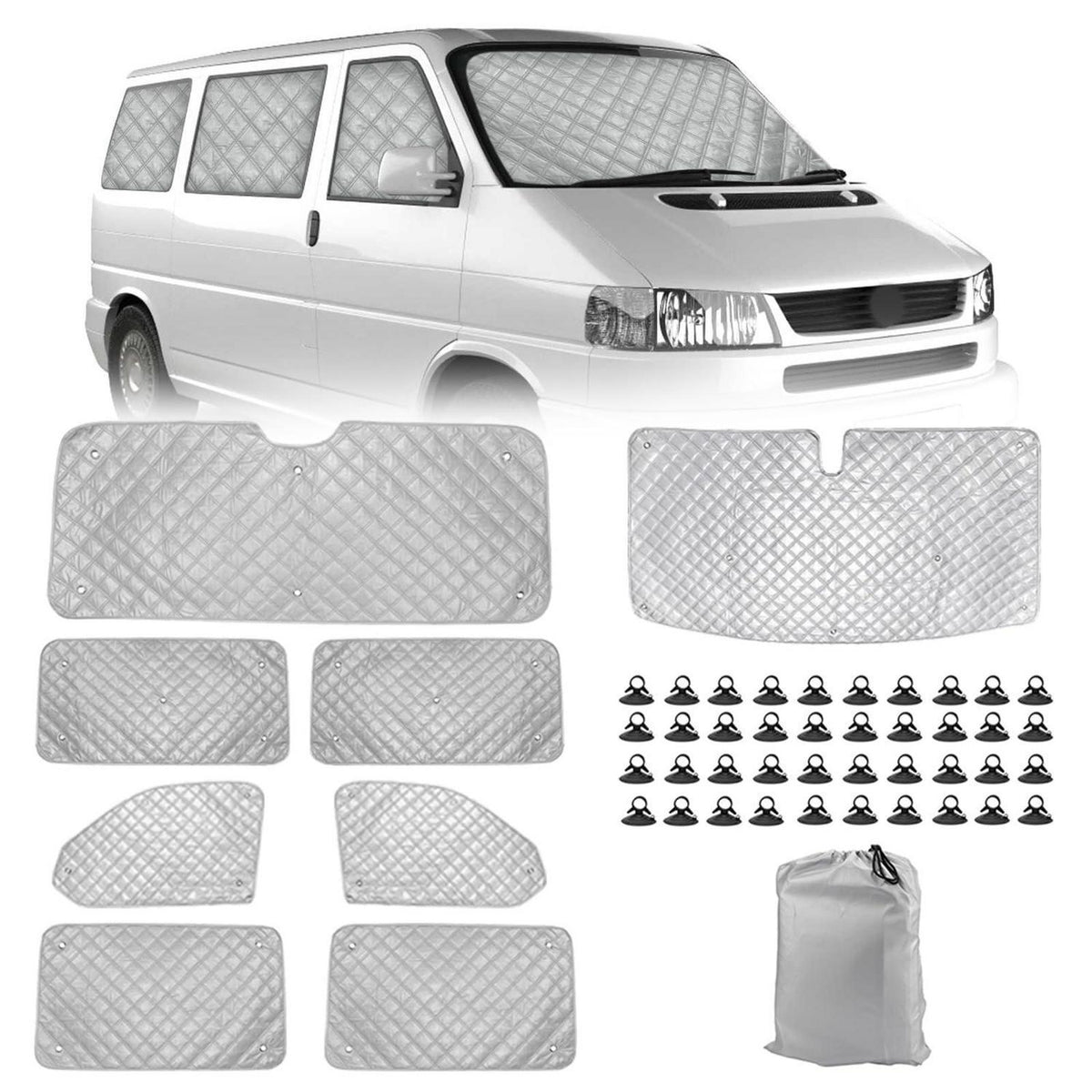 Sonnenschutz für VW T4 LWB – 8-teiliges Set für Auto