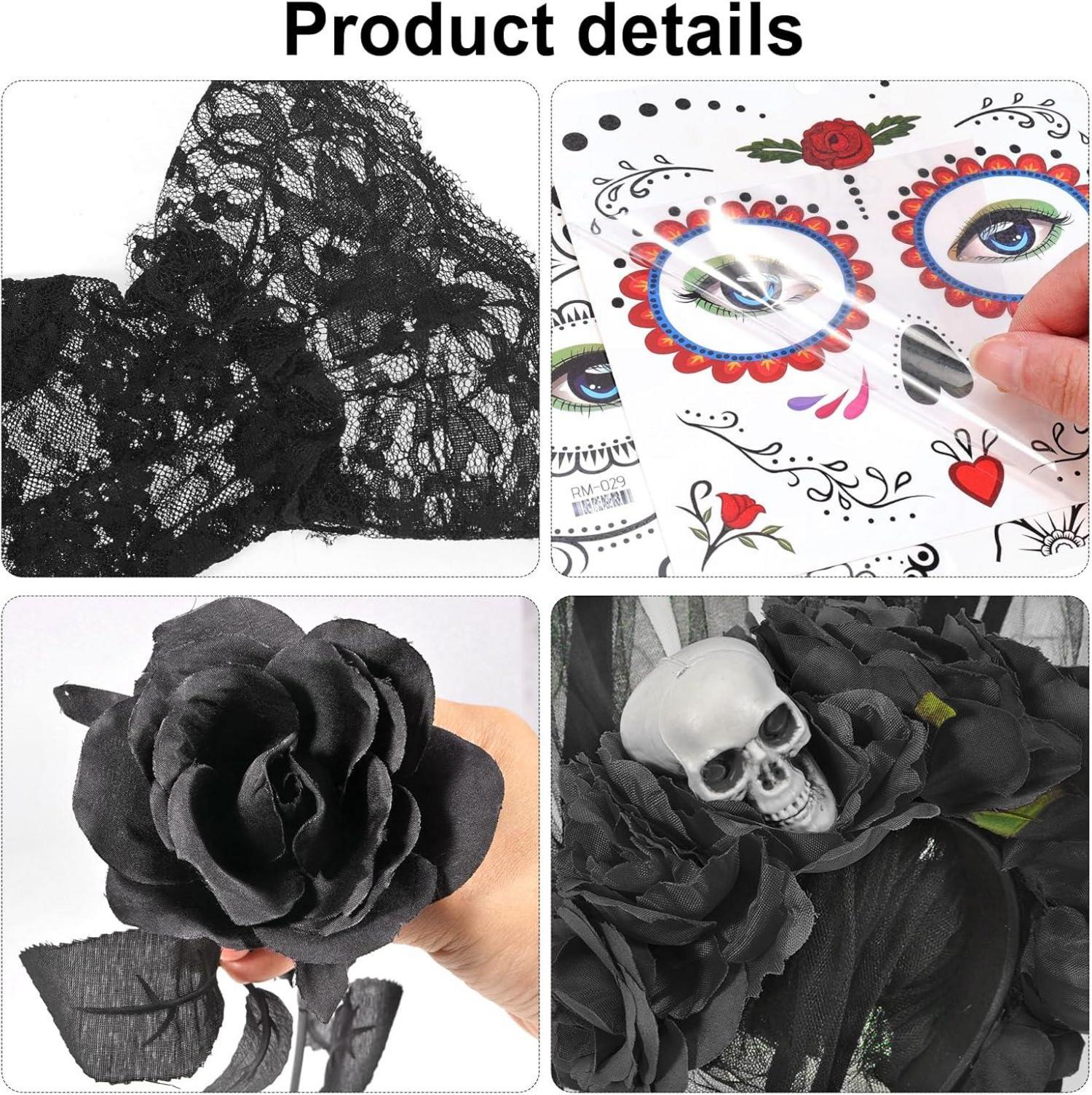 Dia De Los Muertos Haarreif Halloween Kostüm Set