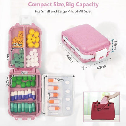 Tablettenbox 7 Tage Pillendose 8 Gitter 3 Schichten BPA Frei