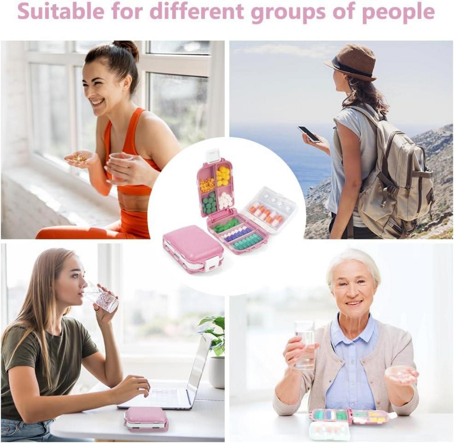 ACWOO Pillendose 7 Tage Tablettenbox 8 Gitter 3 Schichten