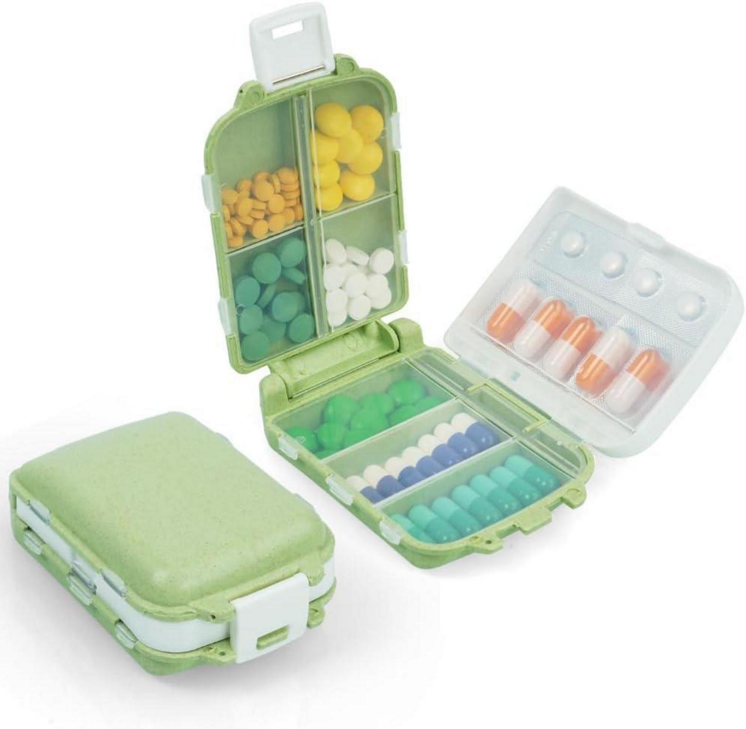 Tablettenbox 7 Tage Pillendose 8 Fächer Medikamentenbox BPA-frei