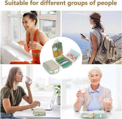 Tablettenbox 7 Tage, Pillendose 8 Fächer, Medikamentenbox BPA-frei