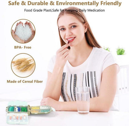 Tablettenbox 7 Tage Pillendose 8 Gitter Medikamentenbox Beige