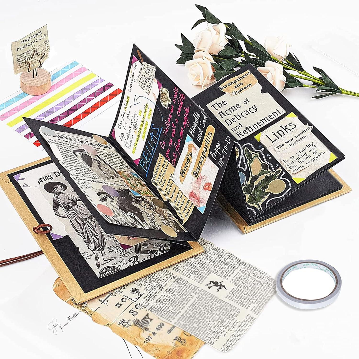 Fotoalbum zum Selbstgestalten A4 DIY Scrapbook Schwarz 34 Seiten 10x15cm