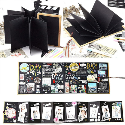 Fotoalbum zum Selbstgestalten A4 Schwarz 34 Seiten Fotobuch Scrapbook