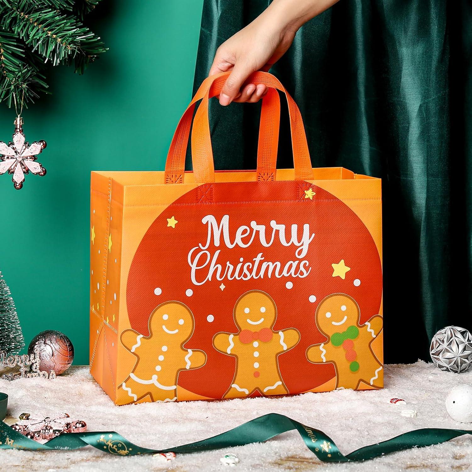 Weihnachtstüten Set Weihnachtsgeschenktaschen 12-tlg. Große Wiederverwendbare Geschenktüten