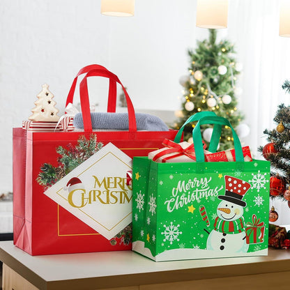 Weihnachtstüten Set Weihnachtsgeschenktaschen 12-tlg. Große Wiederverwendbare Geschenktüten