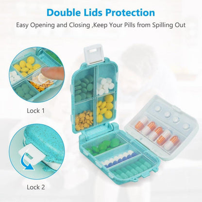 Tablettenbox 7 Tage, 8 Gitter, 3 Schichten, Pillendose Klein, BPA Frei Blau