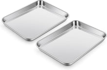 Backblech Set Edelstahl Rechteckige Fettpfanne 23,7x17,8x2,5cm