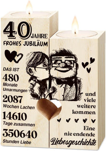 Rubinhochzeit Kerzenständer Holz 40. Hochzeitstag Geschenk