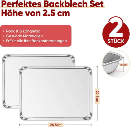Joyfair Edelstahl Backblech Set, 2