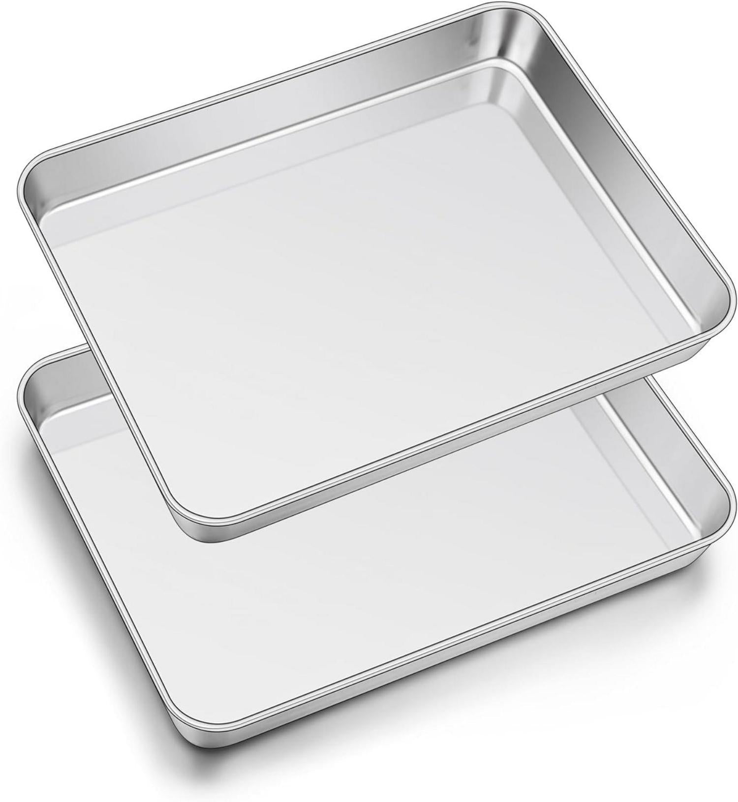 Großes Joyfair Edelstahl Backblech 2er Set 40,5x30,5x2,5cm