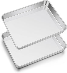 Großes Joyfair Edelstahl Backblech 2er Set 40,5x30,5x2,5cm