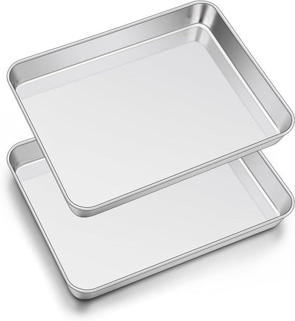 Großes Joyfair Edelstahl Backblech 2er Set 40,5x30,5x2,5cm